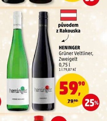 Heninger Grüner Veltliner, Zweigelt 0,75 l