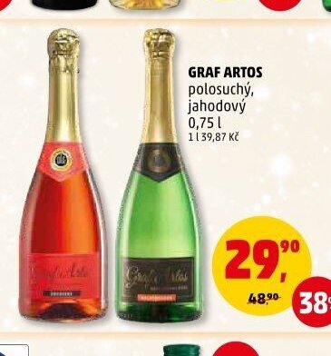 Graf Artos polosuchý, jahodový 0,75 l