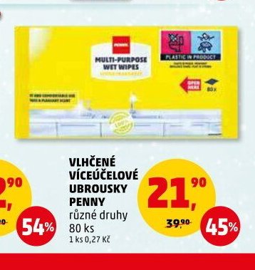 VLHČENÉ VÍCEÚČELOVÉ UBROUSKY PENNY