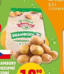 Brambory konzumní pozdní salátové balené