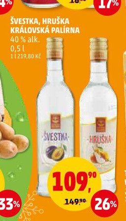 Švestka, hruška Královská palírna