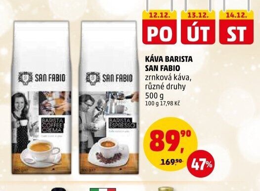 KÁVA BARISTA SAN FABIO