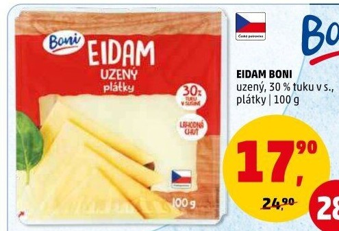 Sýr Eidam uzený 30% Boni