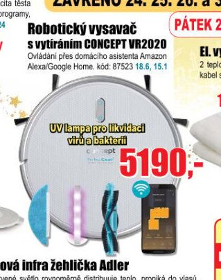 Robotický vysavač s vytíráním CONCEPT VR2020