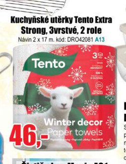 Kuchyňské utěrky Tento Extra Strong, 3vrstvé, 2 role