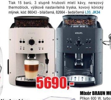 Plně automatické espresso KRUPS s parní tryskou