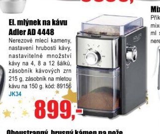 El. mlýnek na kávu Adler AD 4448