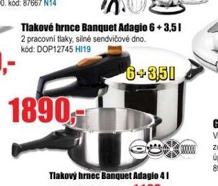 Tlakové hrnce Banquet Adagio 6 + 3,5 l