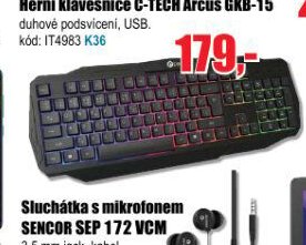 Herní klávesnice C-TECH Arcus GKB-15