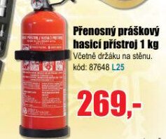 Přenosný práškový hasicí přístroj 1 kg