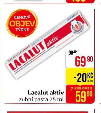 Lacalut aktiv zubní pasta 75 ml