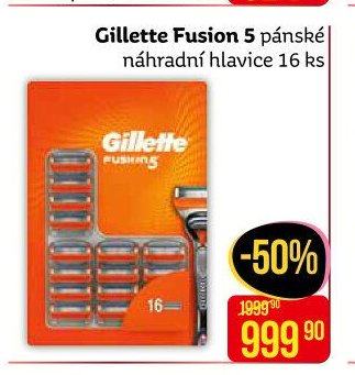 Gillette Fusion 5 pánské náhradní hlavice 16 ks