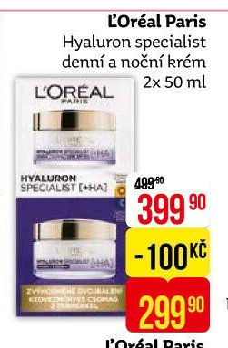 L'Oréal Paris Hyaluron specialist denní a noční krém 2x 50 ml