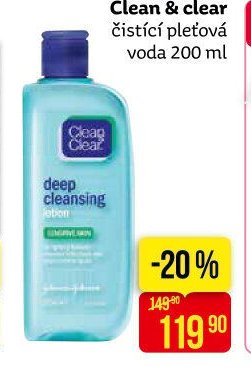 Clean & clear čistící pleťová voda 200 ml