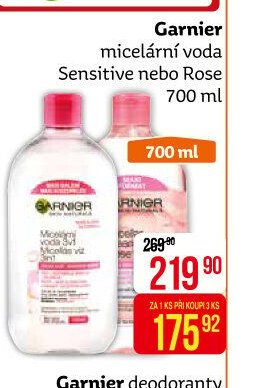Garnier micelární voda Sensitive nebo Rose 700 ml