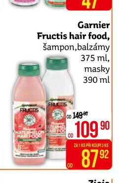 Garnier Fructis hair food, šampon, balzámy 375 ml, masky 390 ml