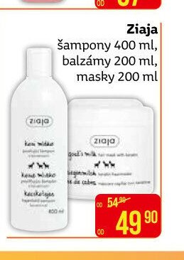 Ziaja šampony 400 ml, balzámy 200 ml, masky 200 ml