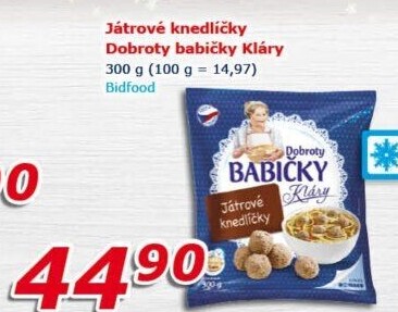 Knedlíčky játrové mražené Dobroty Babičky Kláry