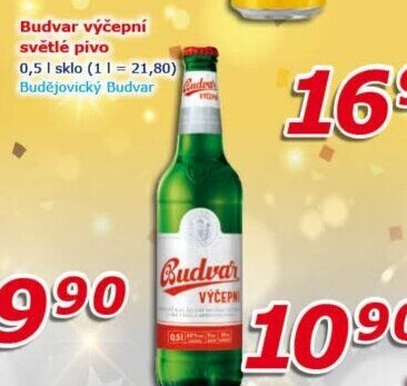 Pivo světlé výčepní Budweiser Budvar