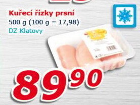 Kuřecí prsní řízky mražené DZ Klatovy