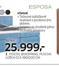 POSTEL BOXSPRING, PLOCHA LŮŽKA CCA 180X200 CM