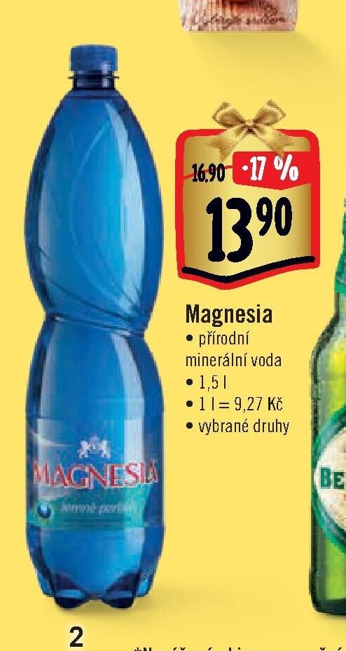 Magnesia přírodní minerální voda 1,5 l