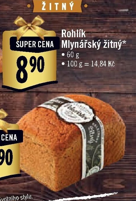 Rohlík Mlynářský žitný
