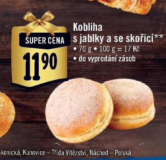 Kobliha s jablky a se skořicí