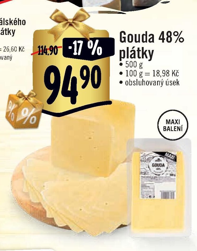 Gouda 48% plátky