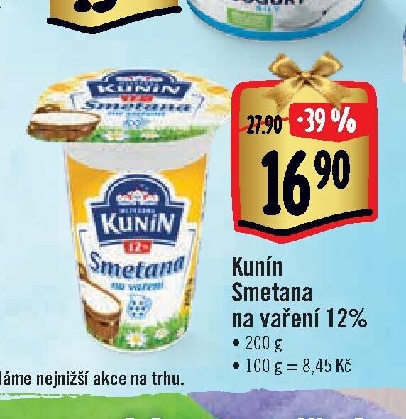 Kunín Smetana na vaření 12%