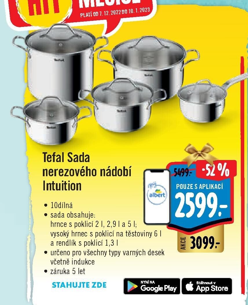 Tefal Sada nerezového nádobí Intuition