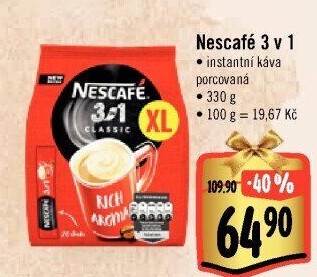 Instantní káva porcovaná 3v1 Nescafé