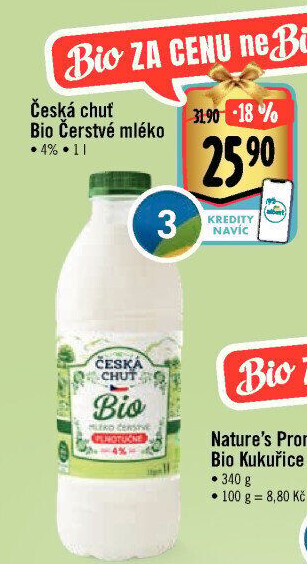 Mléko čerstvé Bio Česká chuť - 4% plnotučné