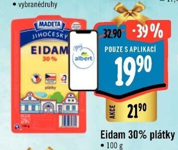 Eidam 30% plátky