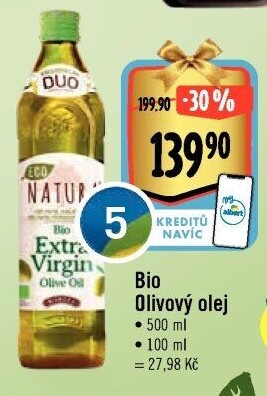 Olivový olej extra panenský bio natura Borges