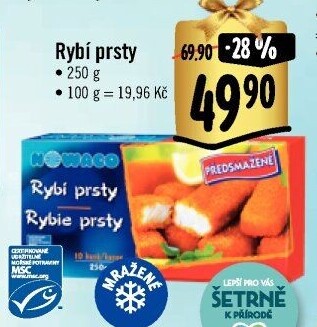 Rybí prsty předsmažené mražené Nowaco