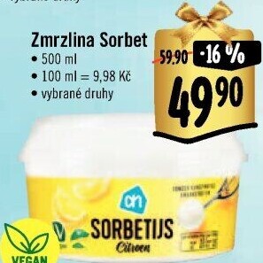 Zmrzlina sorbet v kelímku Albert Heijn
