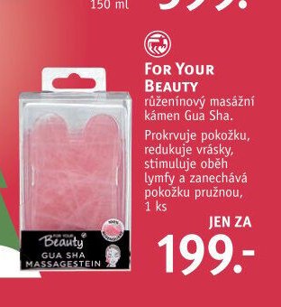 FOR YOUR BEAUTY růženínový masážní kámen Gua Sha