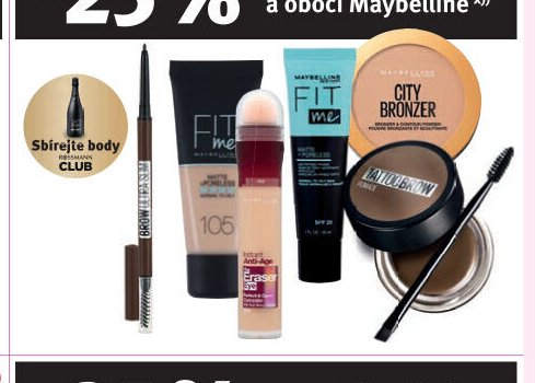 Maybelline produkty na tvář a obočí
