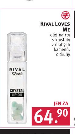 RIVAL LOVES ME olej na rty s krystaly