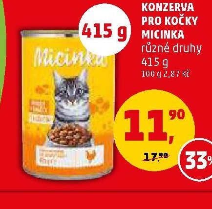 Konzerva pro kočky Micinka