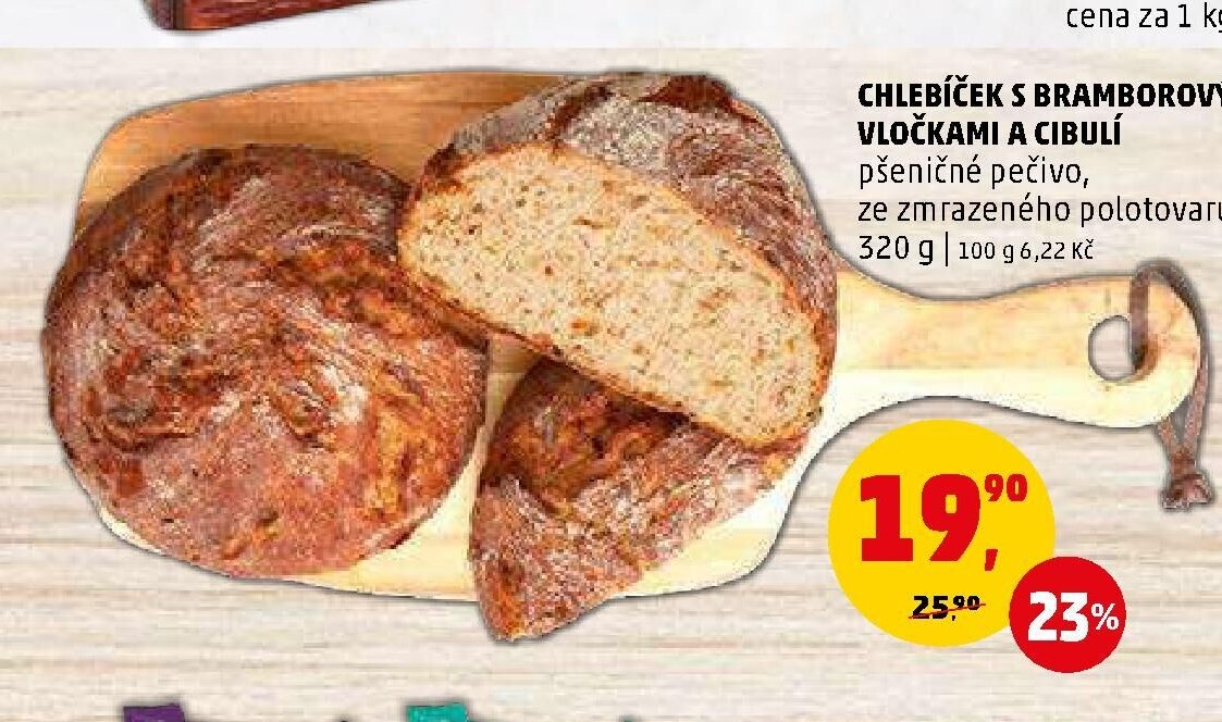 CHLEBÍČEK S BRAMBOROVÝMI VLOČKAMI A CIBULÍ
