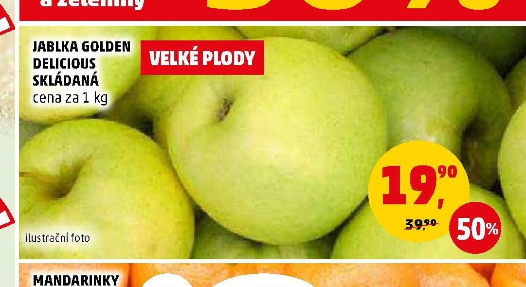 JABLKA GOLDEN DELICIOUS SKLÁDANÁ