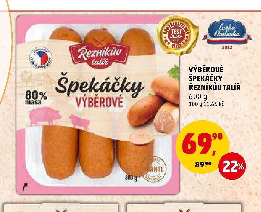 VÝBĚROVÉ ŠPEKÁČKY ŘEZNÍKŮV TALÍŘ