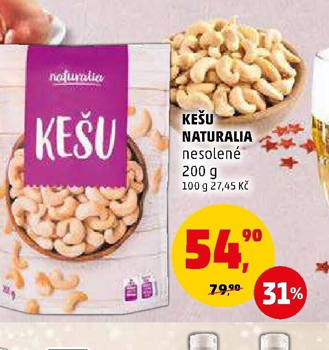 KEŠU NATURALIA nesolené 200 g
