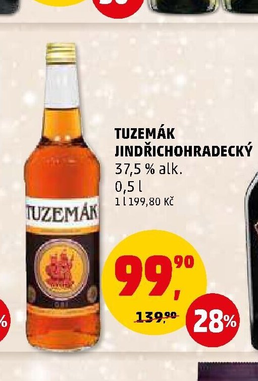 TUZEMÁK JINDŘICHOHRADECKÝ 37,5 % alk. 0,5 l