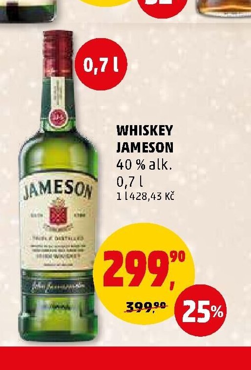 WHISKEY JAMESON 40 % alk. 0,7 l