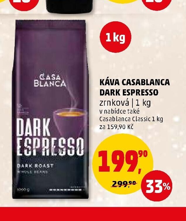 KÁVA CASABLANCA DARK ESPRESSO zrnková 1 kg