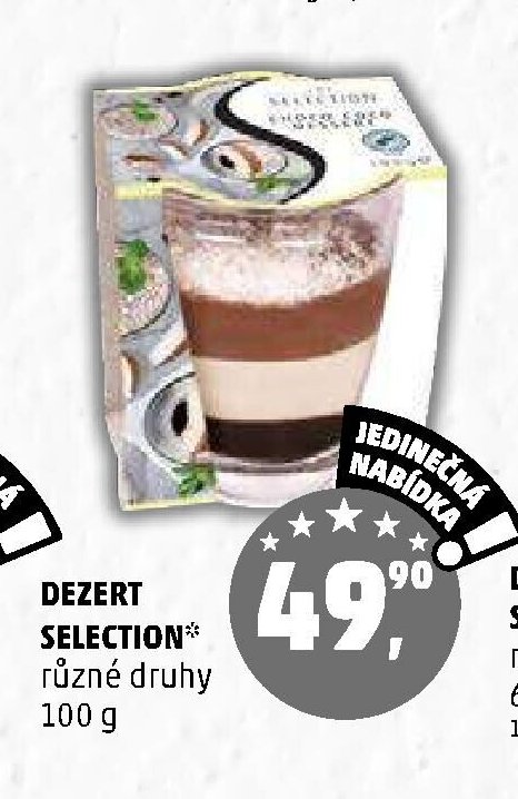 DEZERT SELECTION různé druhy