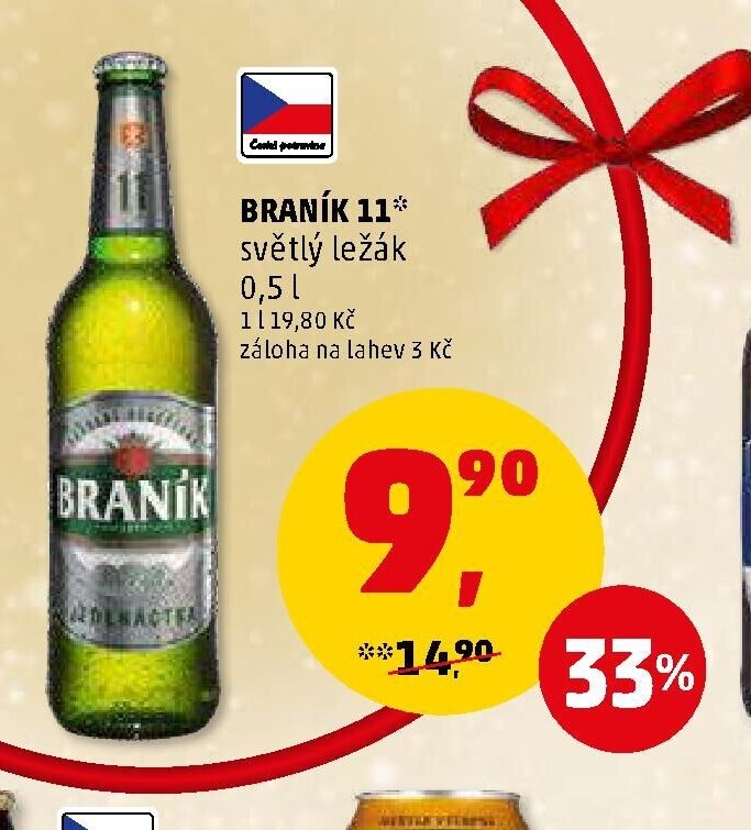 Braník 11 světlý ležák 0,5 l